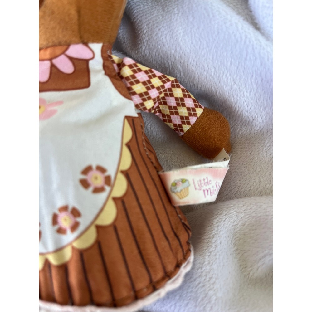 Little Miss Muffin Reversible Cupcake Plush Doll Brown Floral Apron Toy - Picture 2 of 8